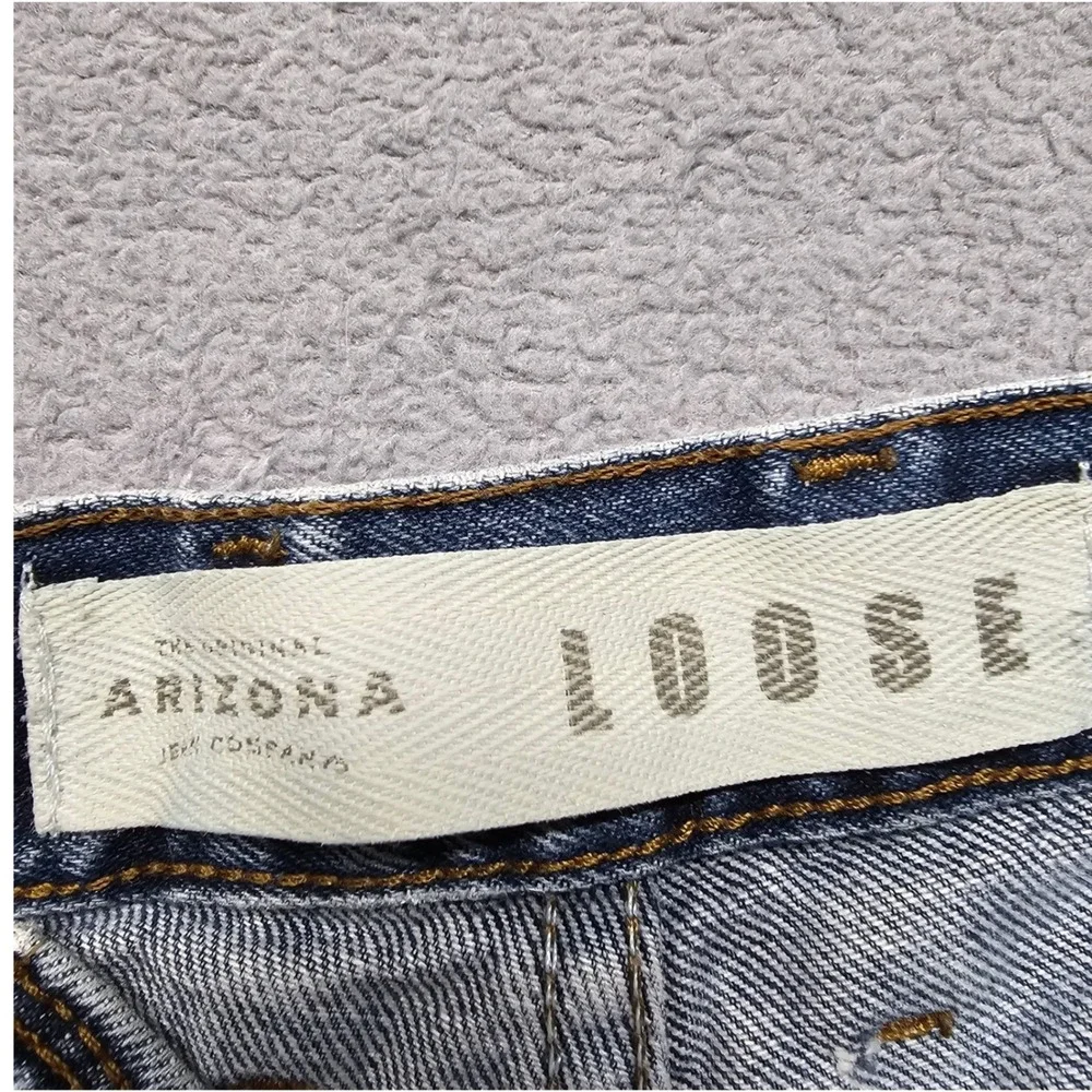 Arizona Jeans Mens 32x29 Blue Denim Medium Wash Loose Fit Grunge Straight Leg